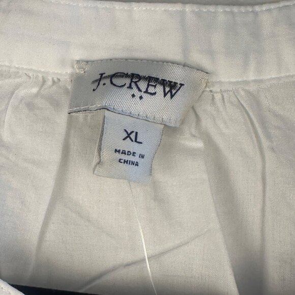 J.Crew Womens Mixed‑Media Eyelet Blouse XL White Flowy Button-Up Cottagecore - Picture 4 of 10